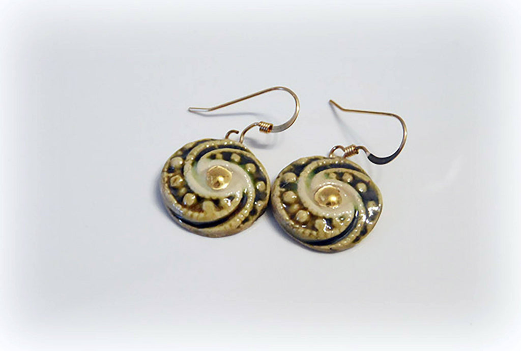 Gold Circle Hanging Handmade Earrings