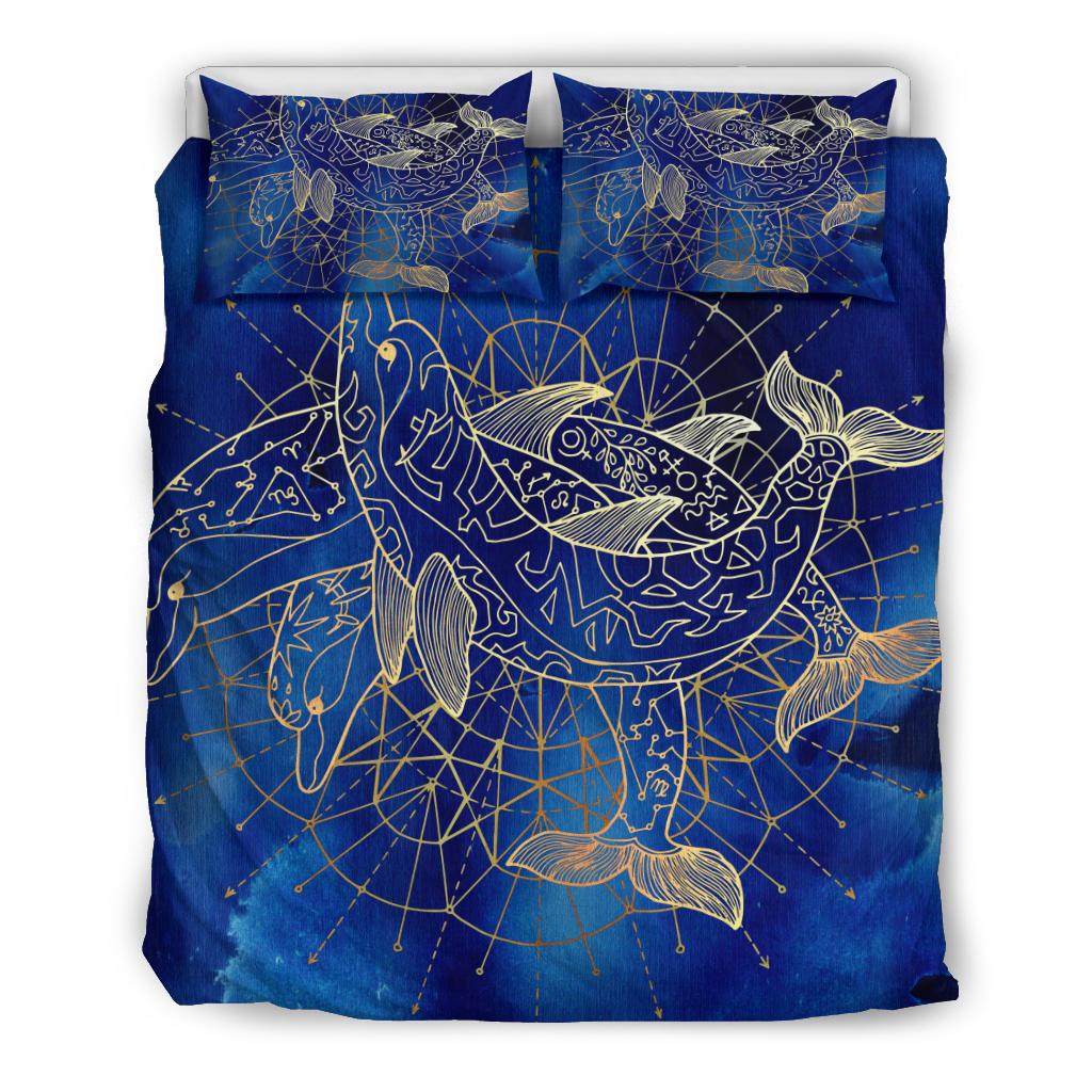Golden Dolphins Bedding Set