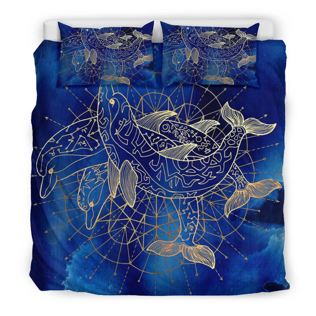Golden Dolphins Bedding Set