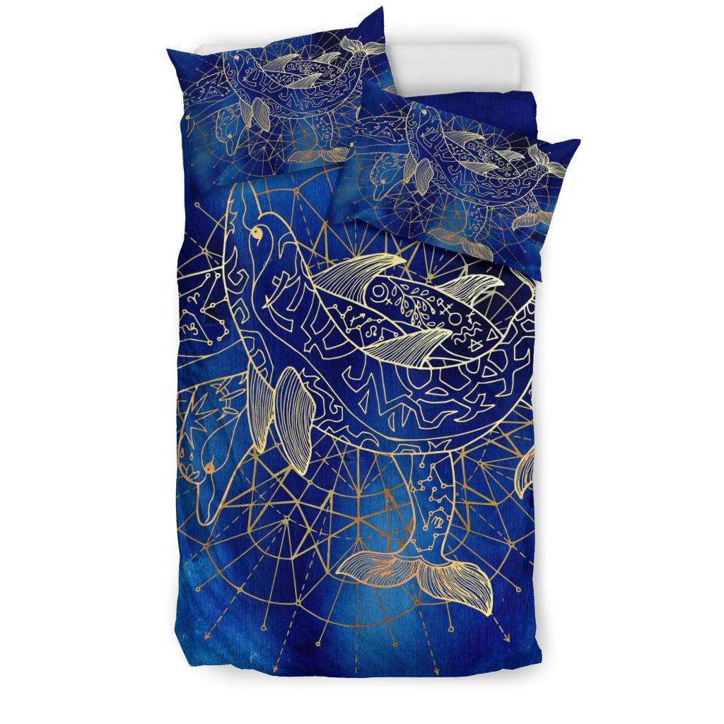 Golden Dolphins Bedding Set