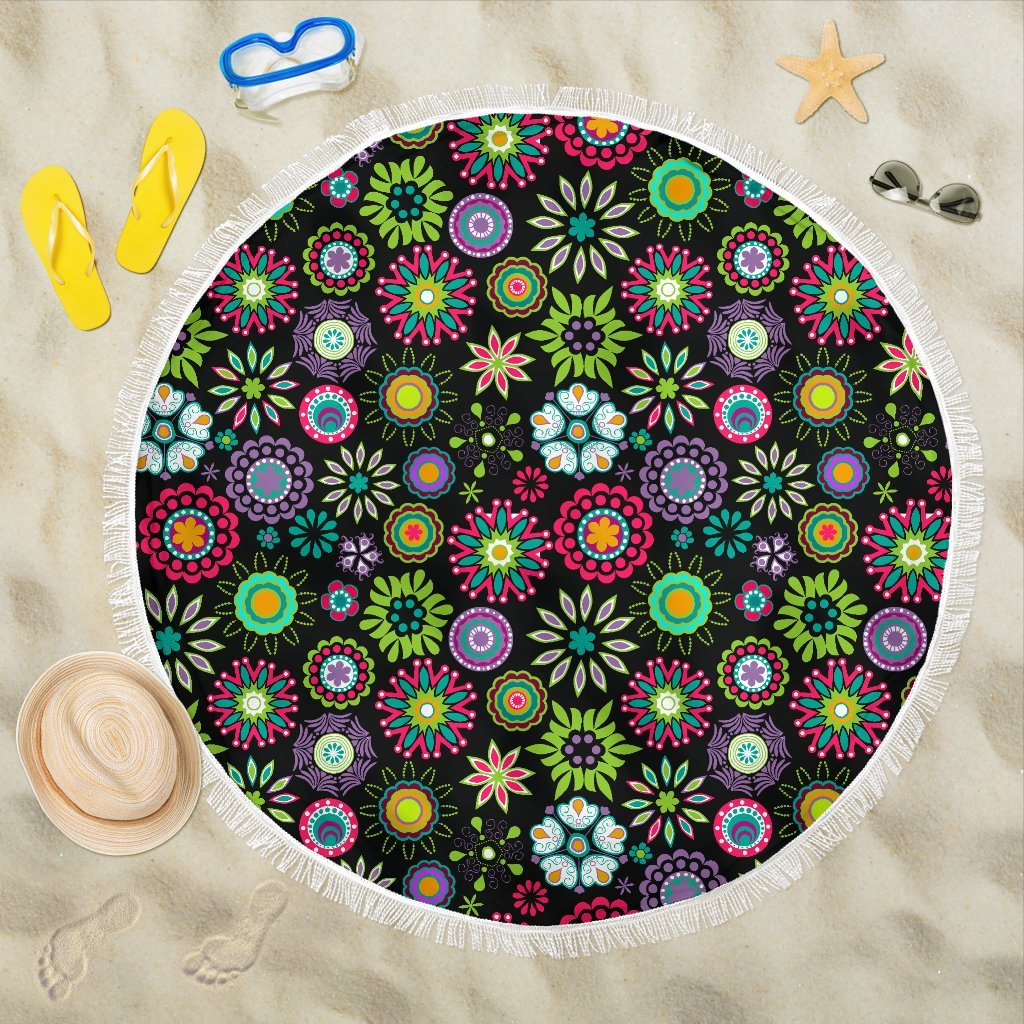 Happy Flowers Beach Blanket