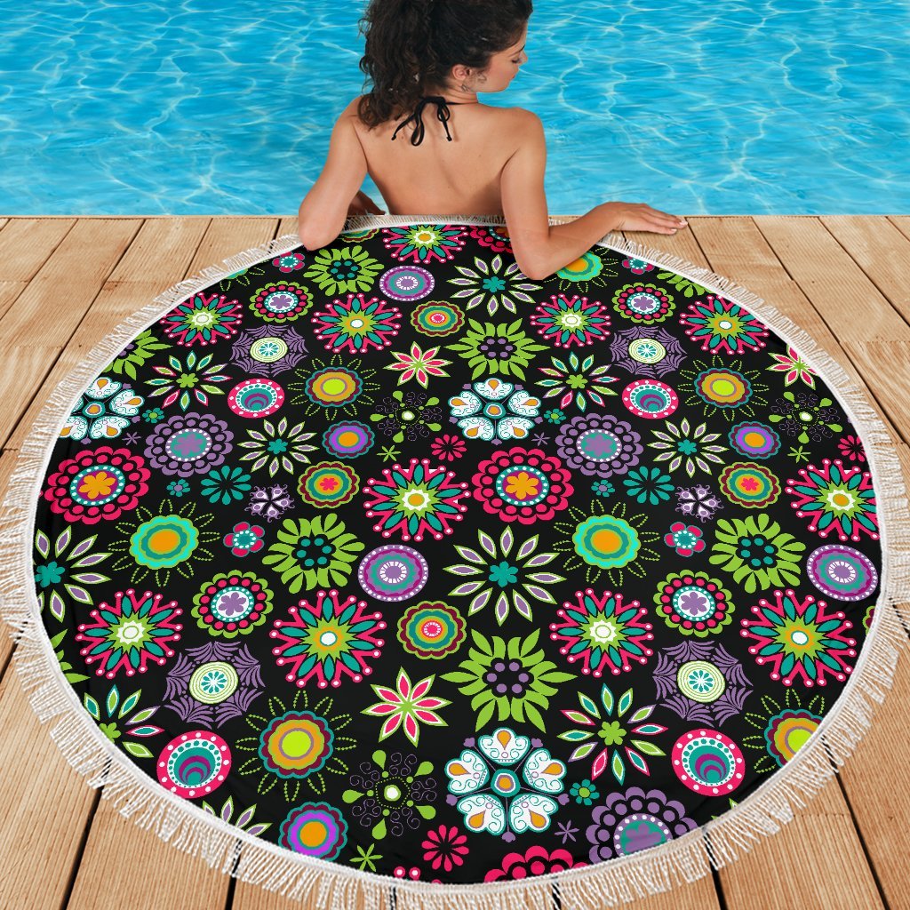 Happy Flowers Beach Blanket