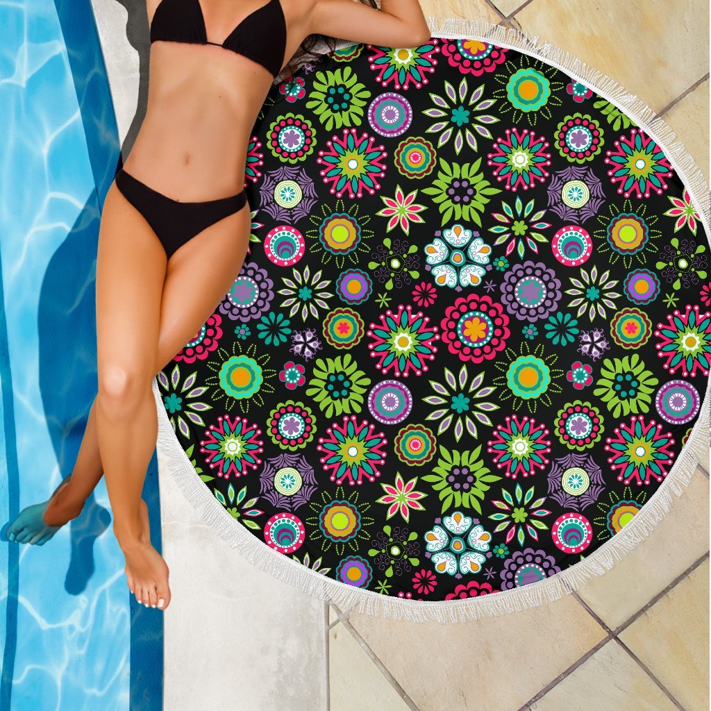 Happy Flowers Beach Blanket