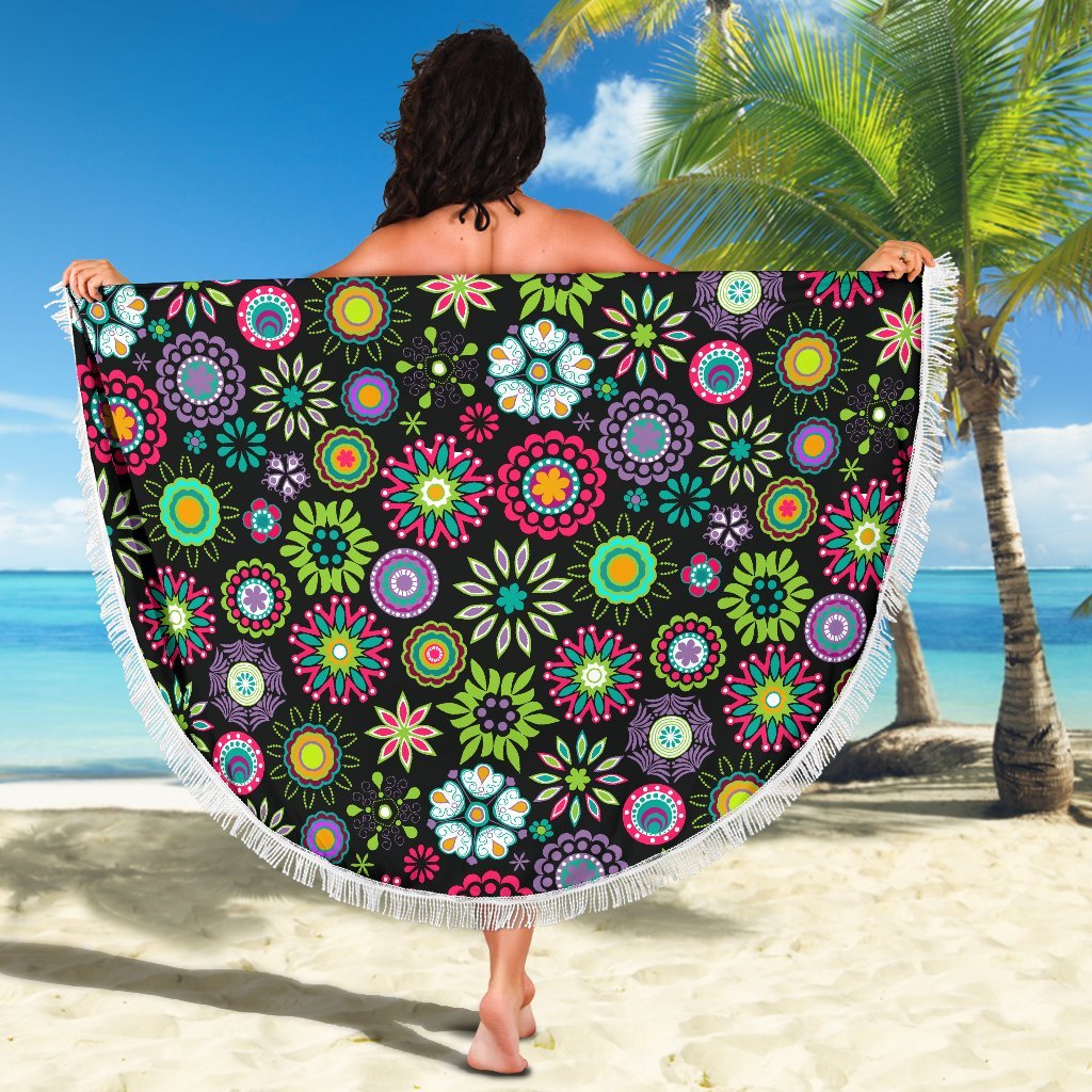 Happy Flowers Beach Blanket