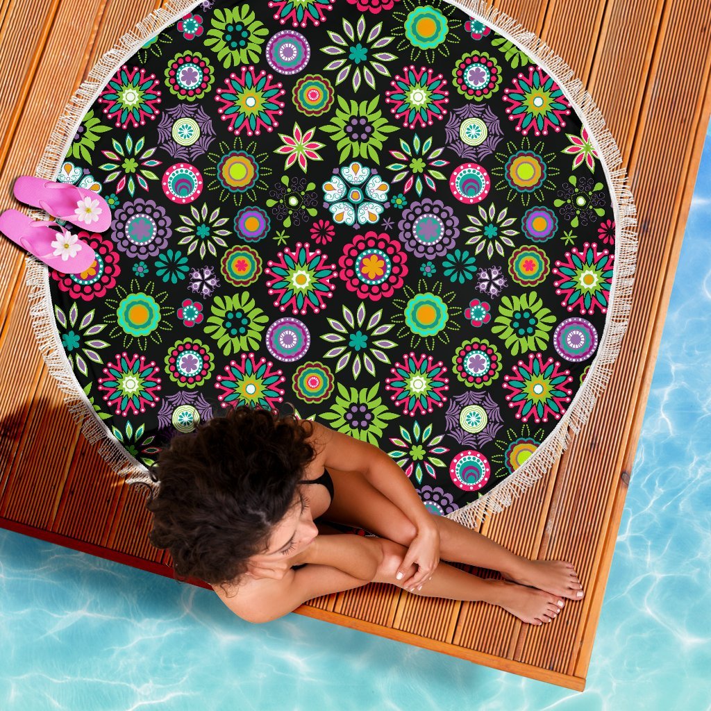 Happy Flowers Beach Blanket