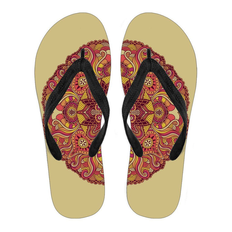 Happy Mandala Flip Flops