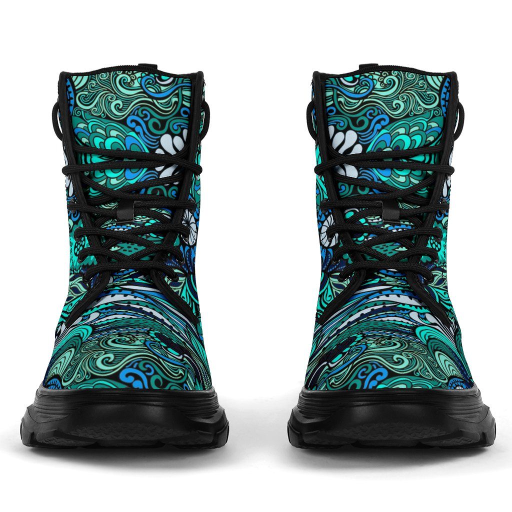 Happy Ocean Chunky Boots