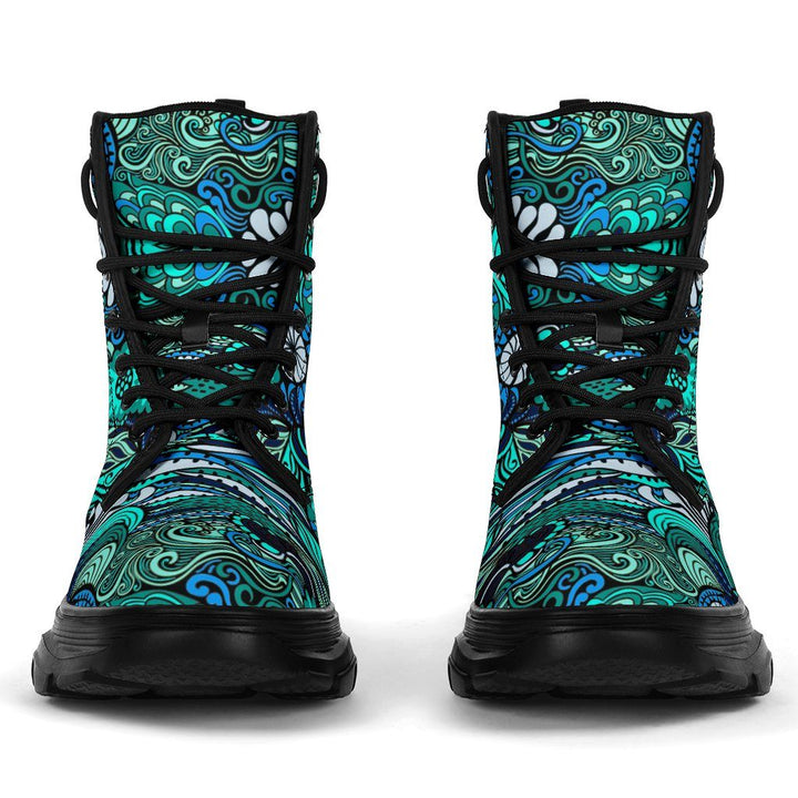 Happy Ocean Chunky Boots