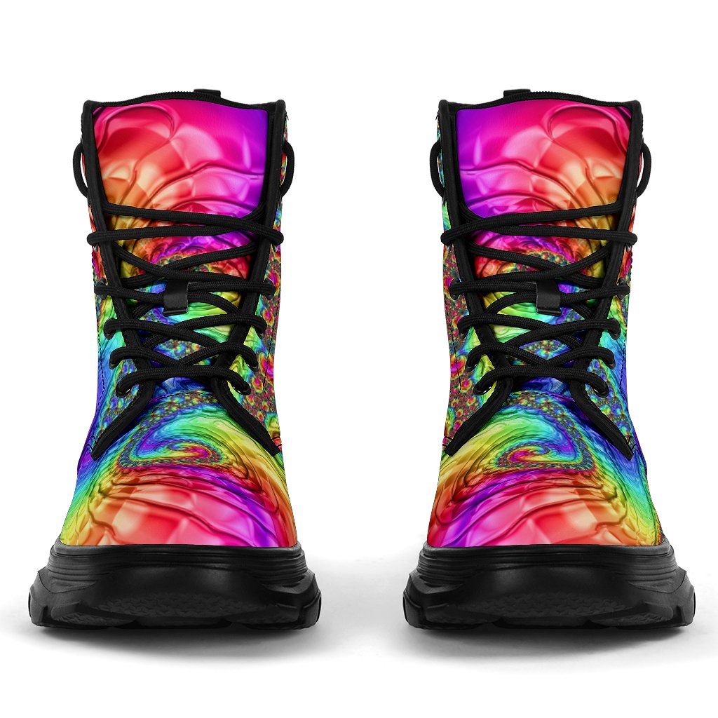 Happy Rainbow Chunky Boots
