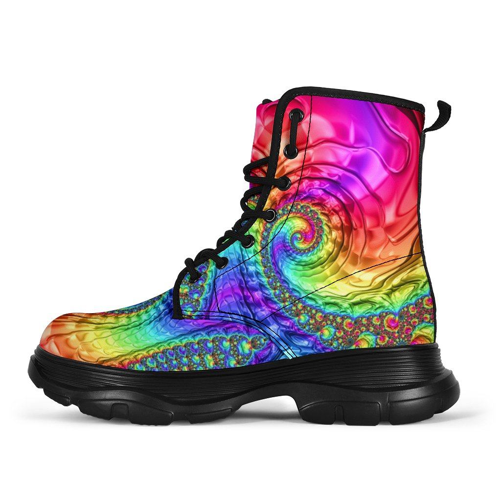 Happy Rainbow Chunky Boots