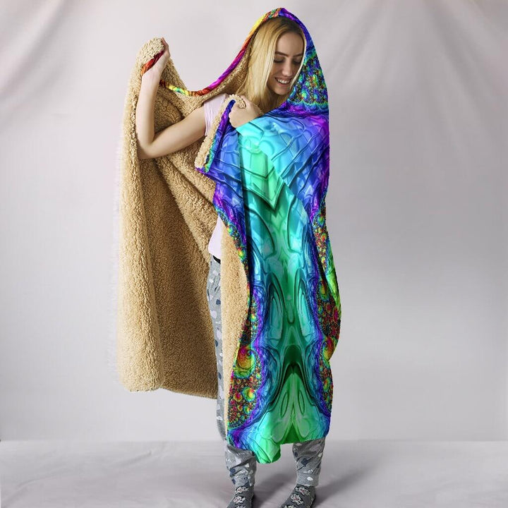 Happy Rainbow Hooded Blanket