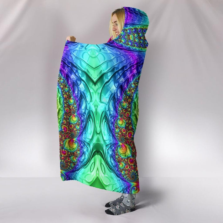 Happy Rainbow Hooded Blanket