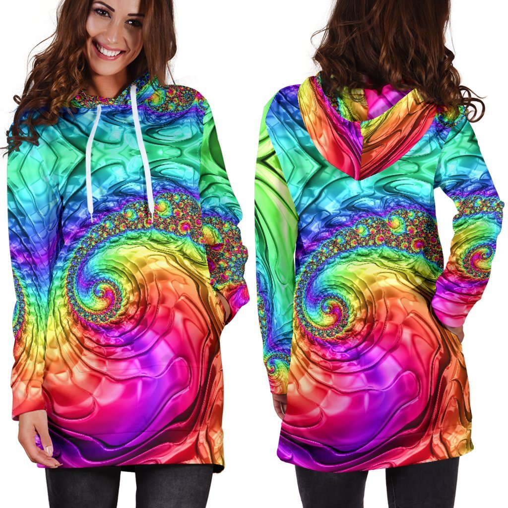 Happy Rainbow Hoodie Dress