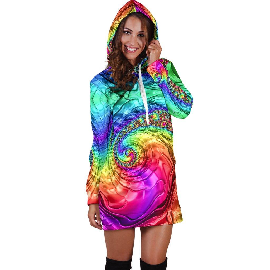 Happy Rainbow Hoodie Dress