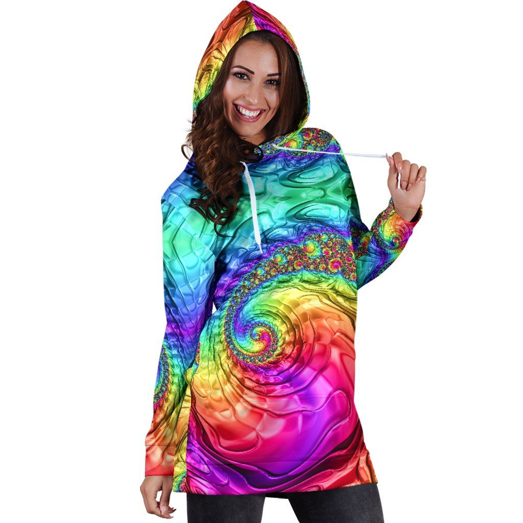 Happy Rainbow Hoodie Dress