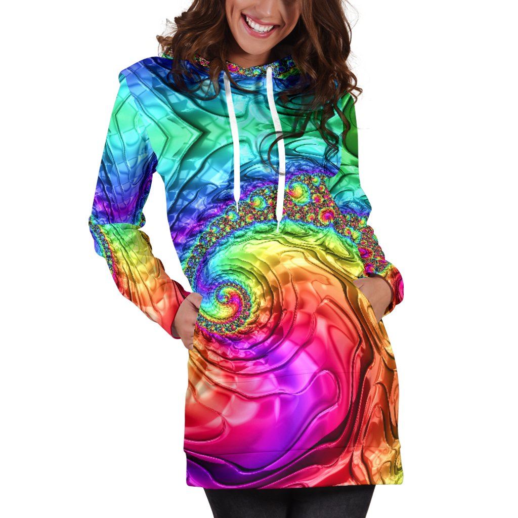 Happy Rainbow Hoodie Dress
