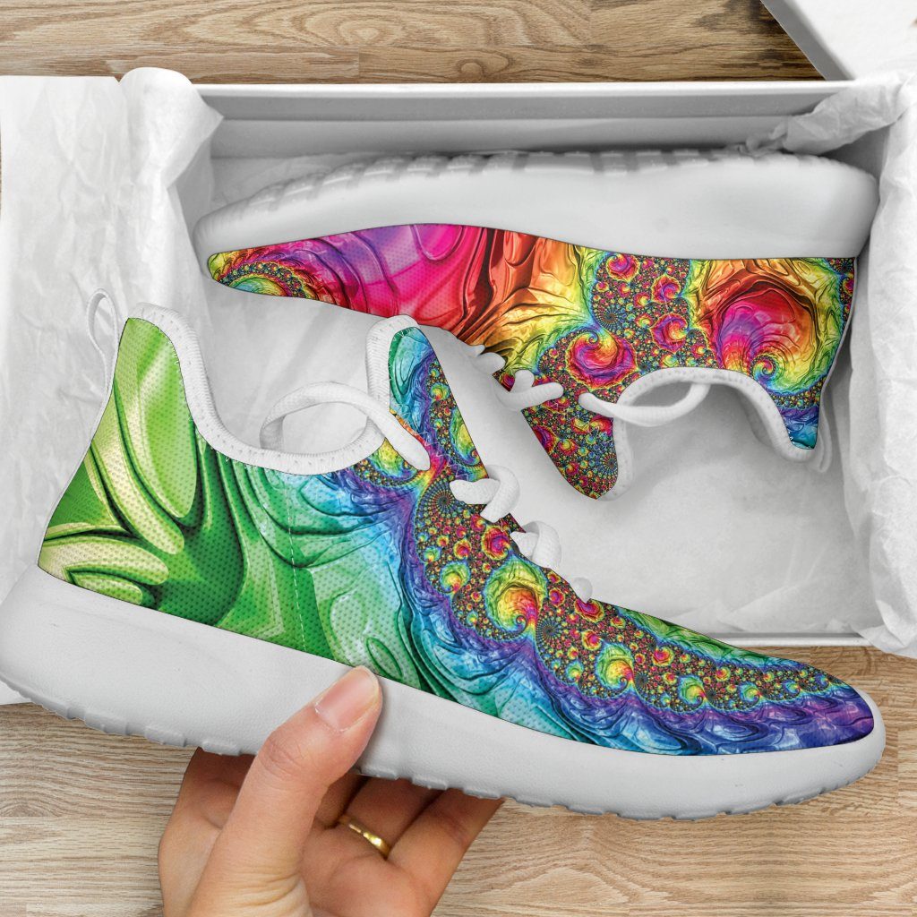 Happy Rainbow Mesh Knit Sneakers