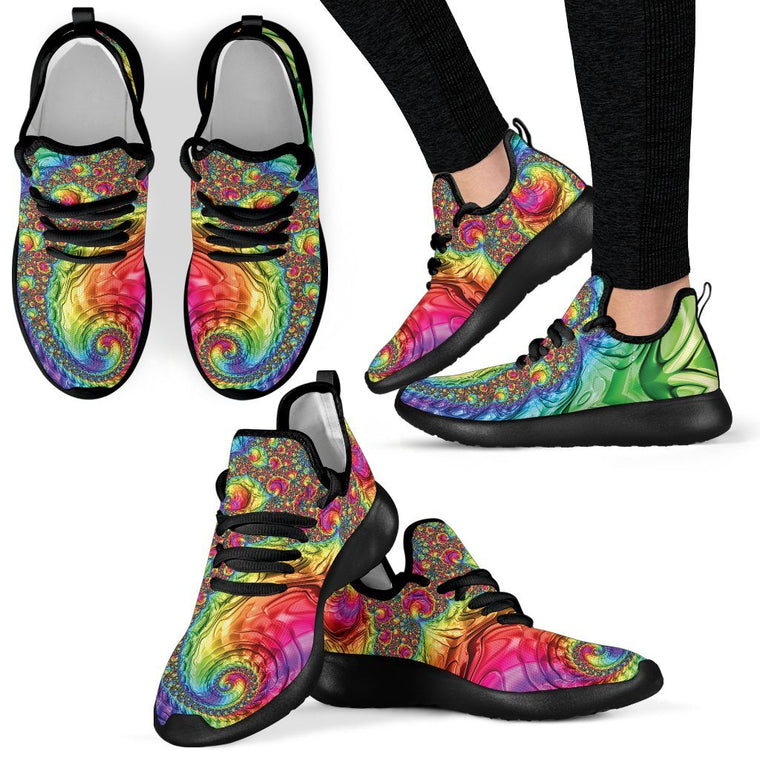 Happy Rainbow Mesh Knit Sneakers