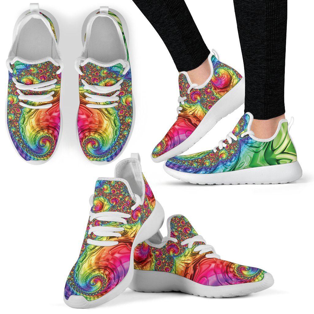 Happy Rainbow Mesh Knit Sneakers