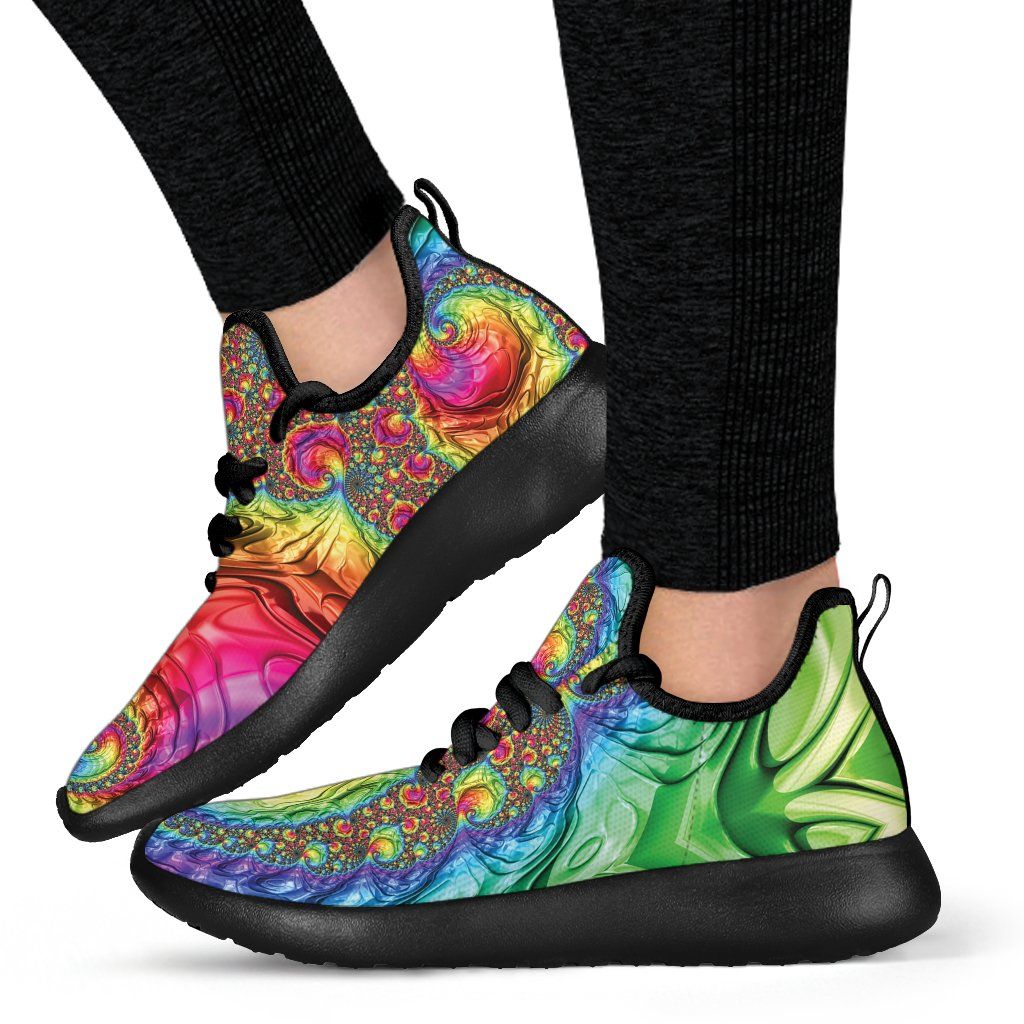 Happy Rainbow Mesh Knit Sneakers