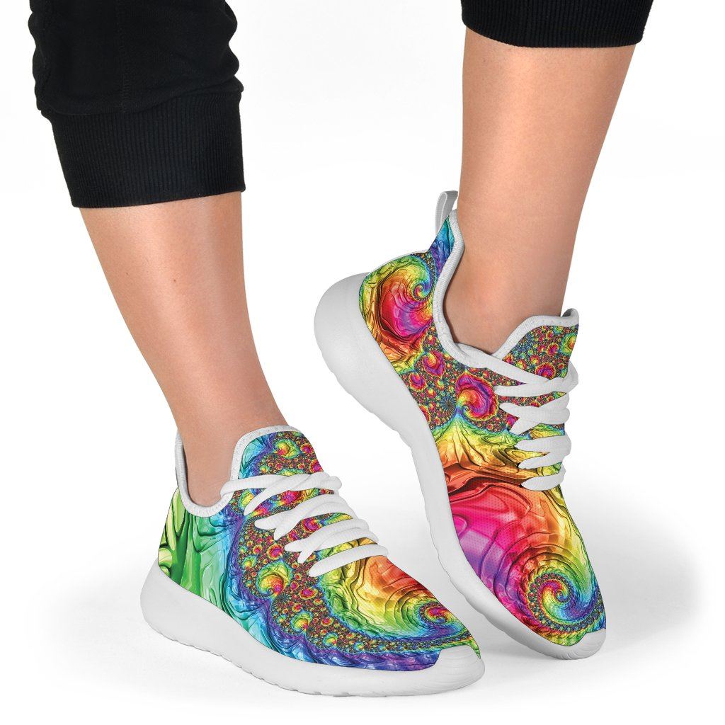 Happy Rainbow Mesh Knit Sneakers