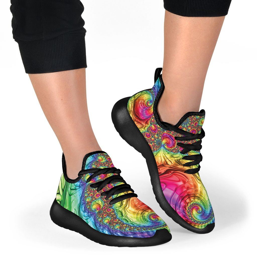 Happy Rainbow Mesh Knit Sneakers