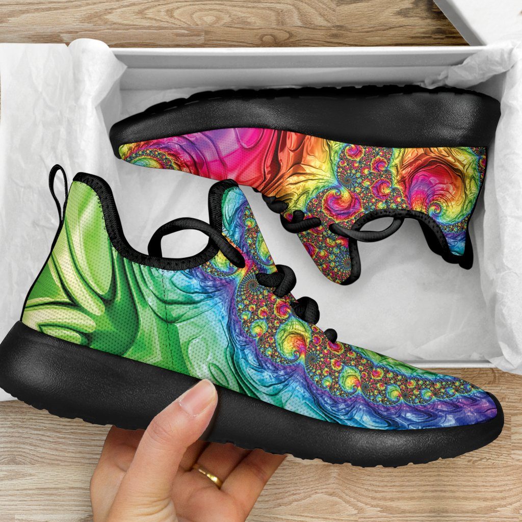 Happy Rainbow Mesh Knit Sneakers