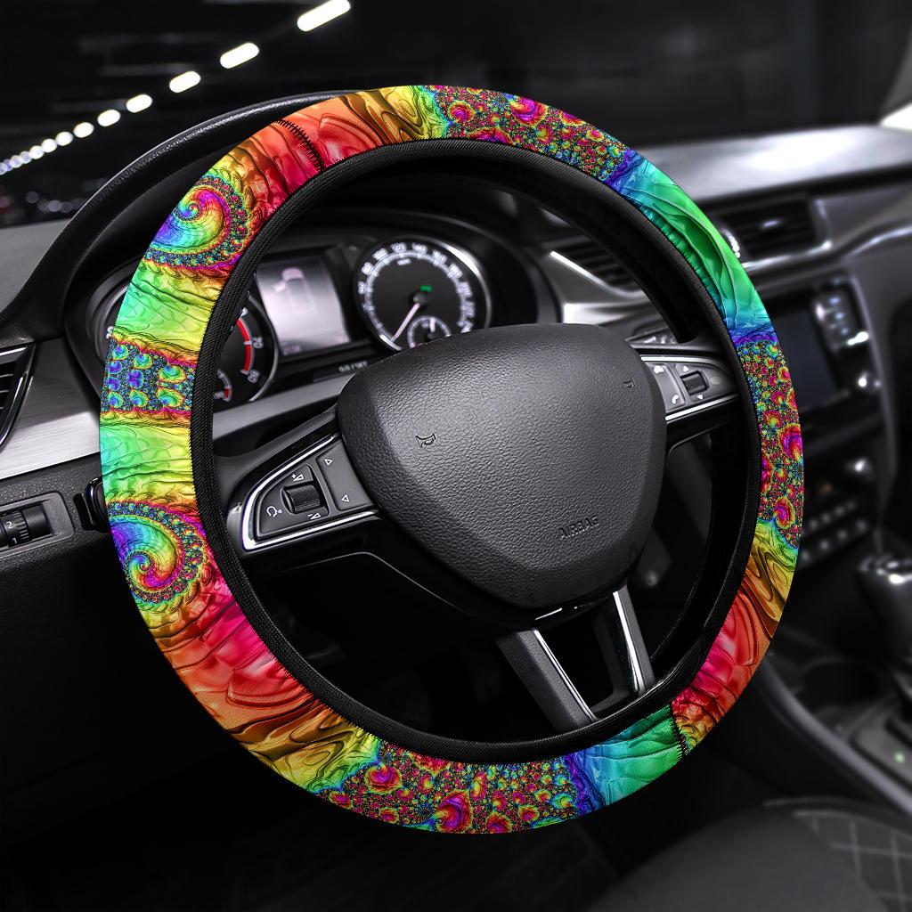 Happy Rainbow Steering Wheel Cover