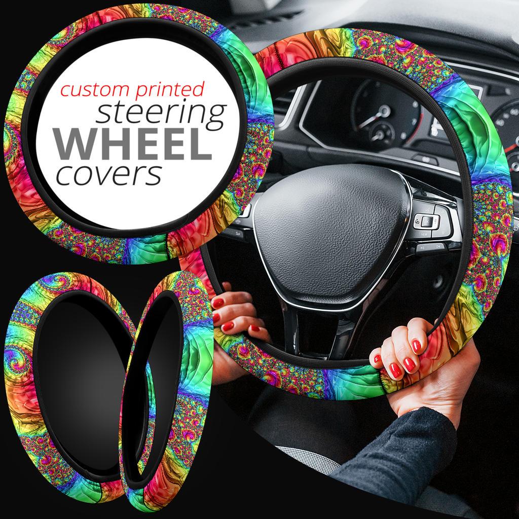 Happy Rainbow Steering Wheel Cover