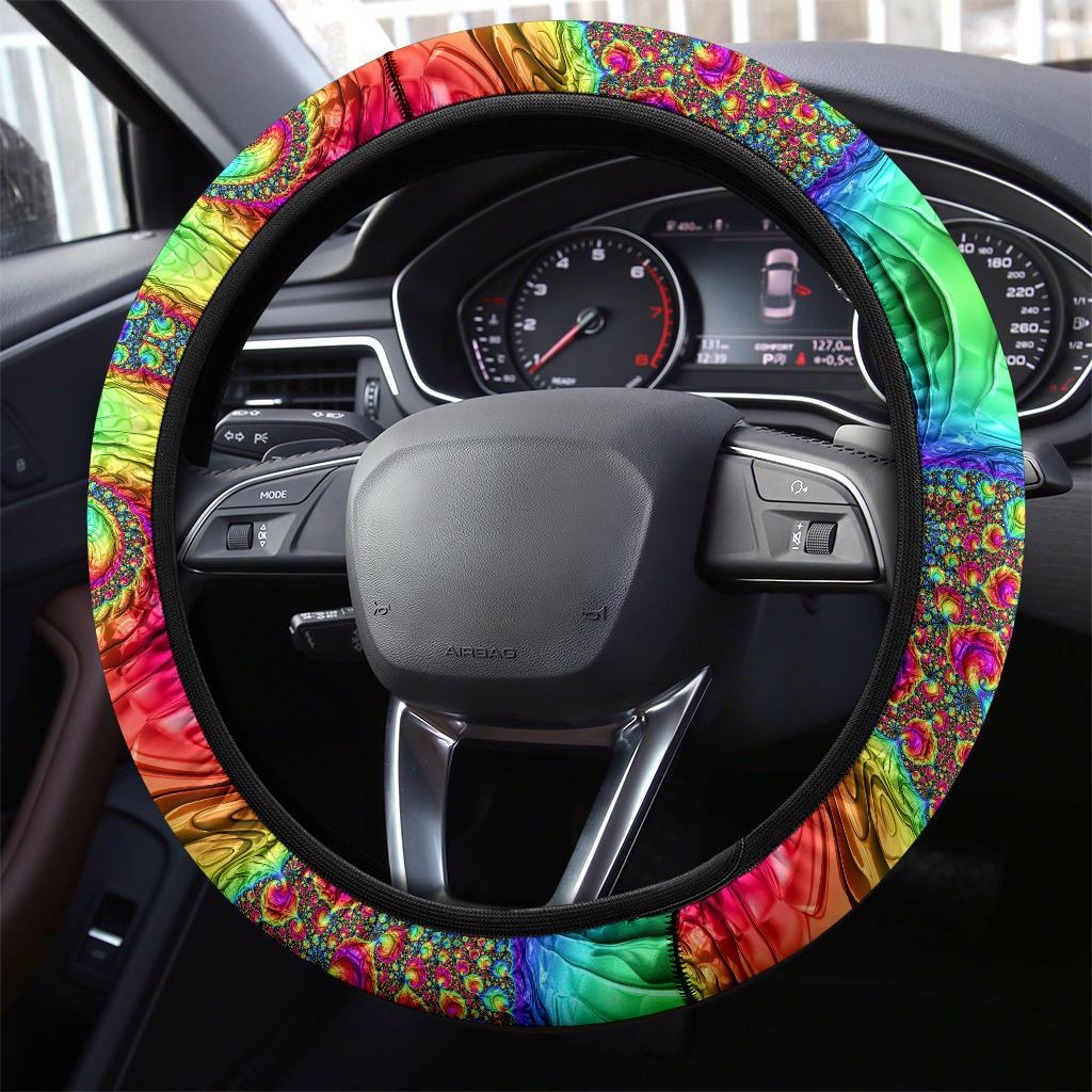 Happy Rainbow Steering Wheel Cover