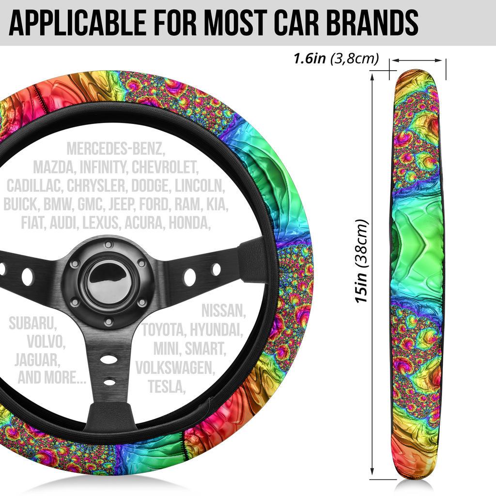 Happy Rainbow Steering Wheel Cover
