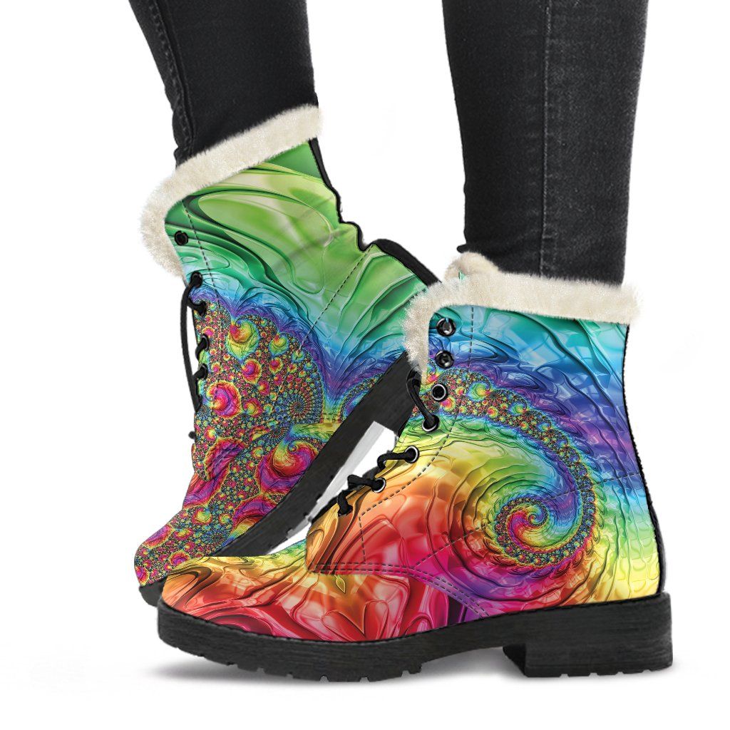 Happy Rainbow Winter Boots