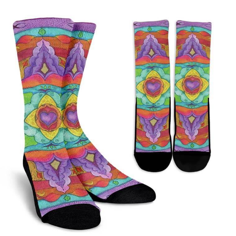 Heart Mandala Socks