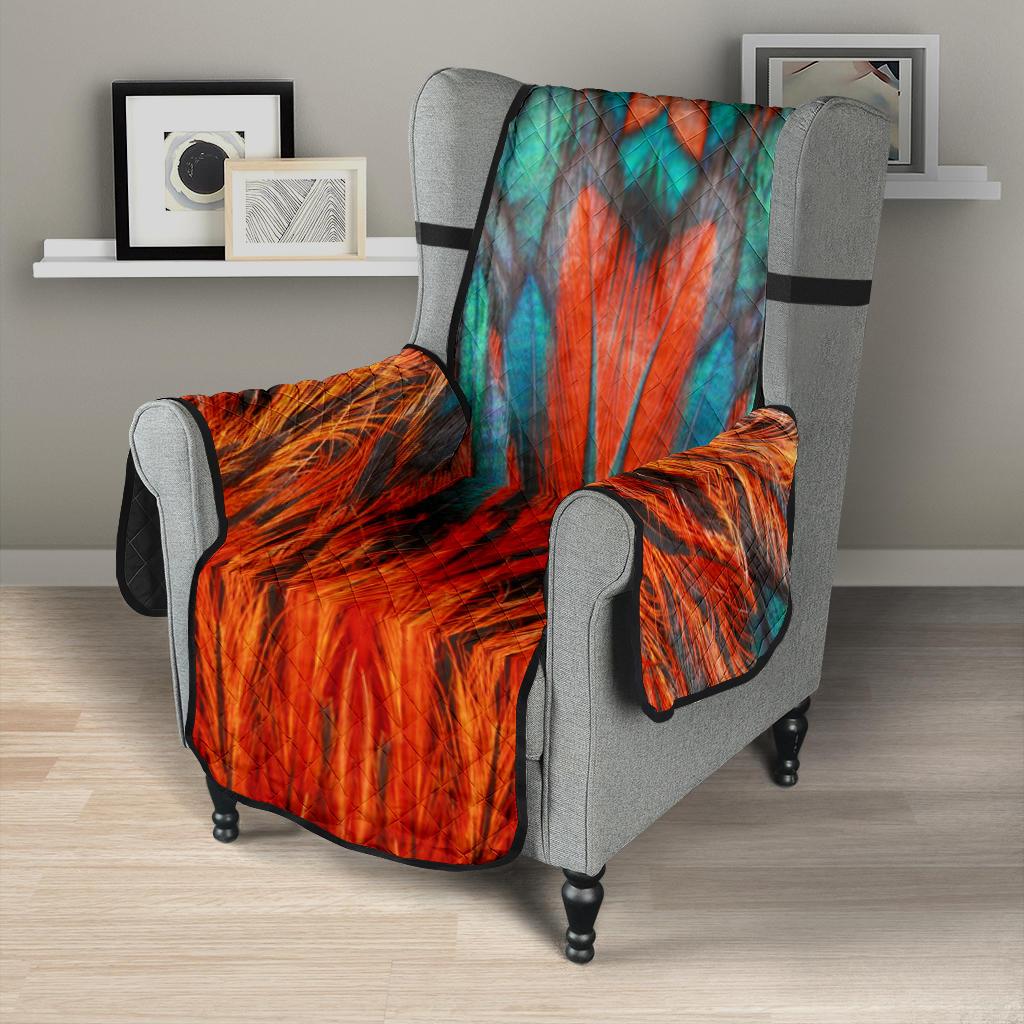 Home Decor - Flame Feathers Chair Sofa Cover