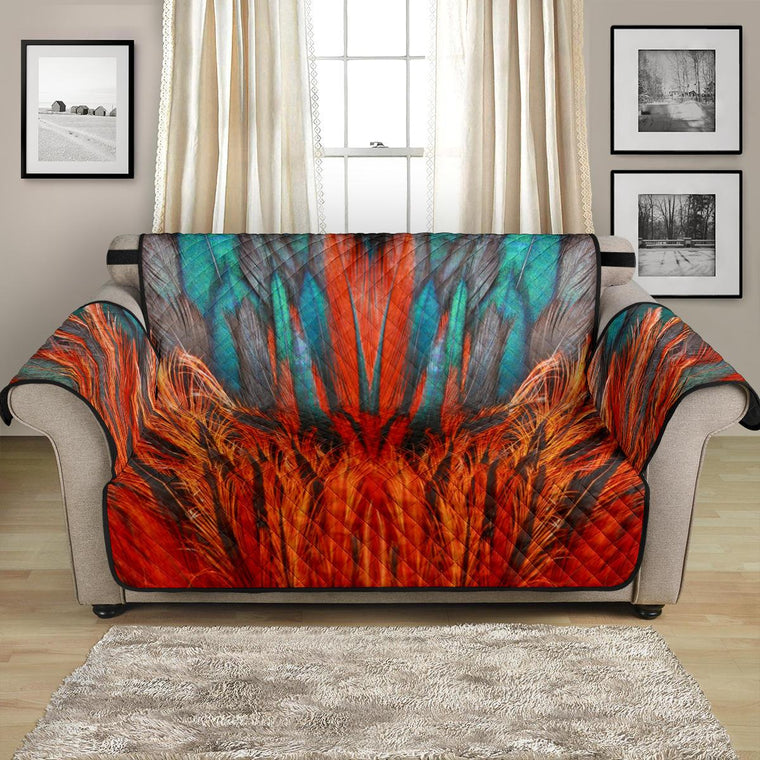 Home Decor - Flame Feathers Loveseat Sofa Cover