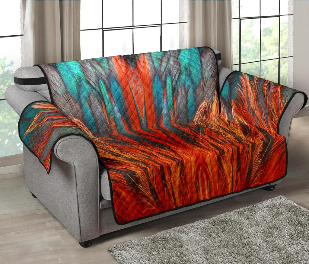 Home Decor - Flame Feathers Loveseat Sofa Cover