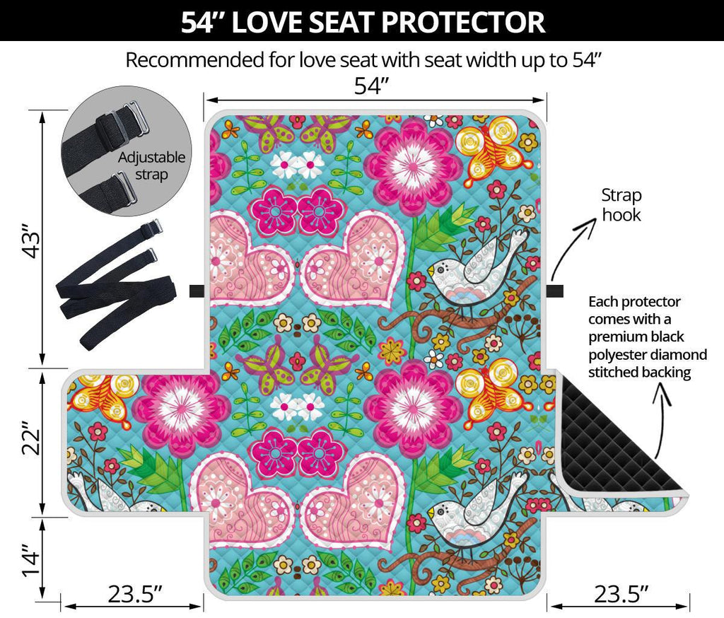 Home Decor - Love Birds Loveseat Sofa Cover