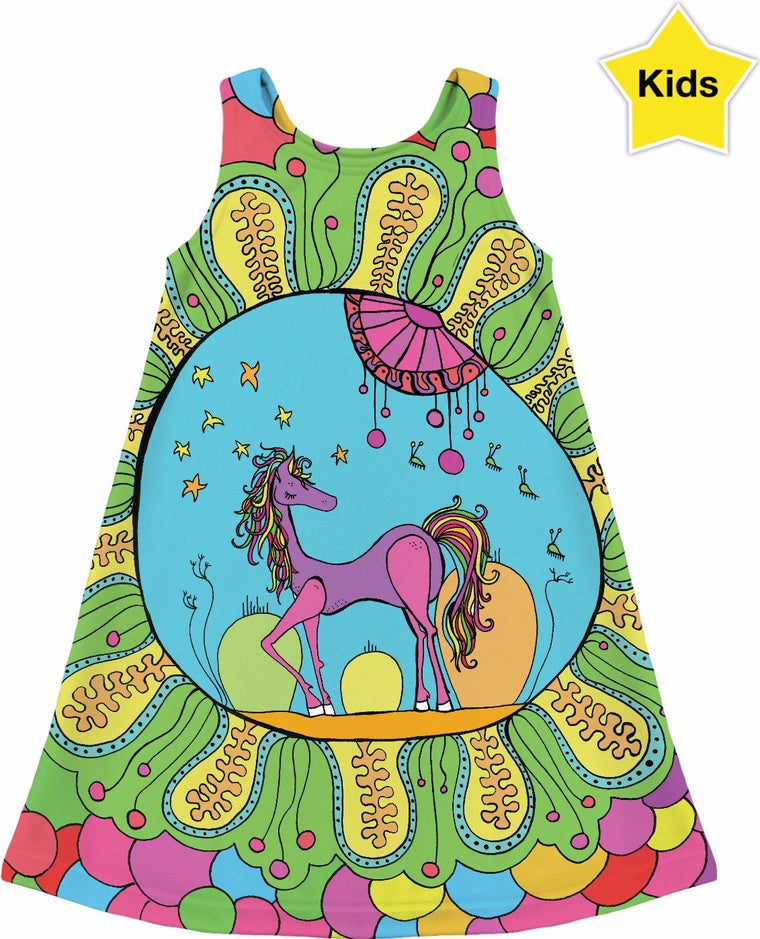 Kids Dresses - Dreamy Pony Kid's Dress