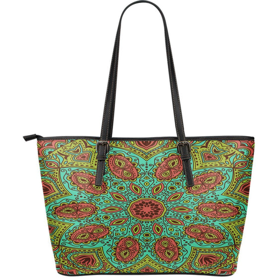 Leather Tote - Beautiful Mandala  PU Leather Tote