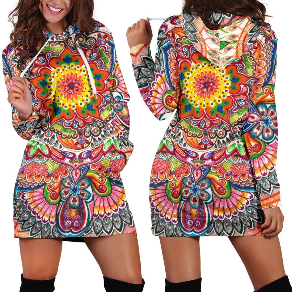 Life With Colors Mandala Hoodie Dress