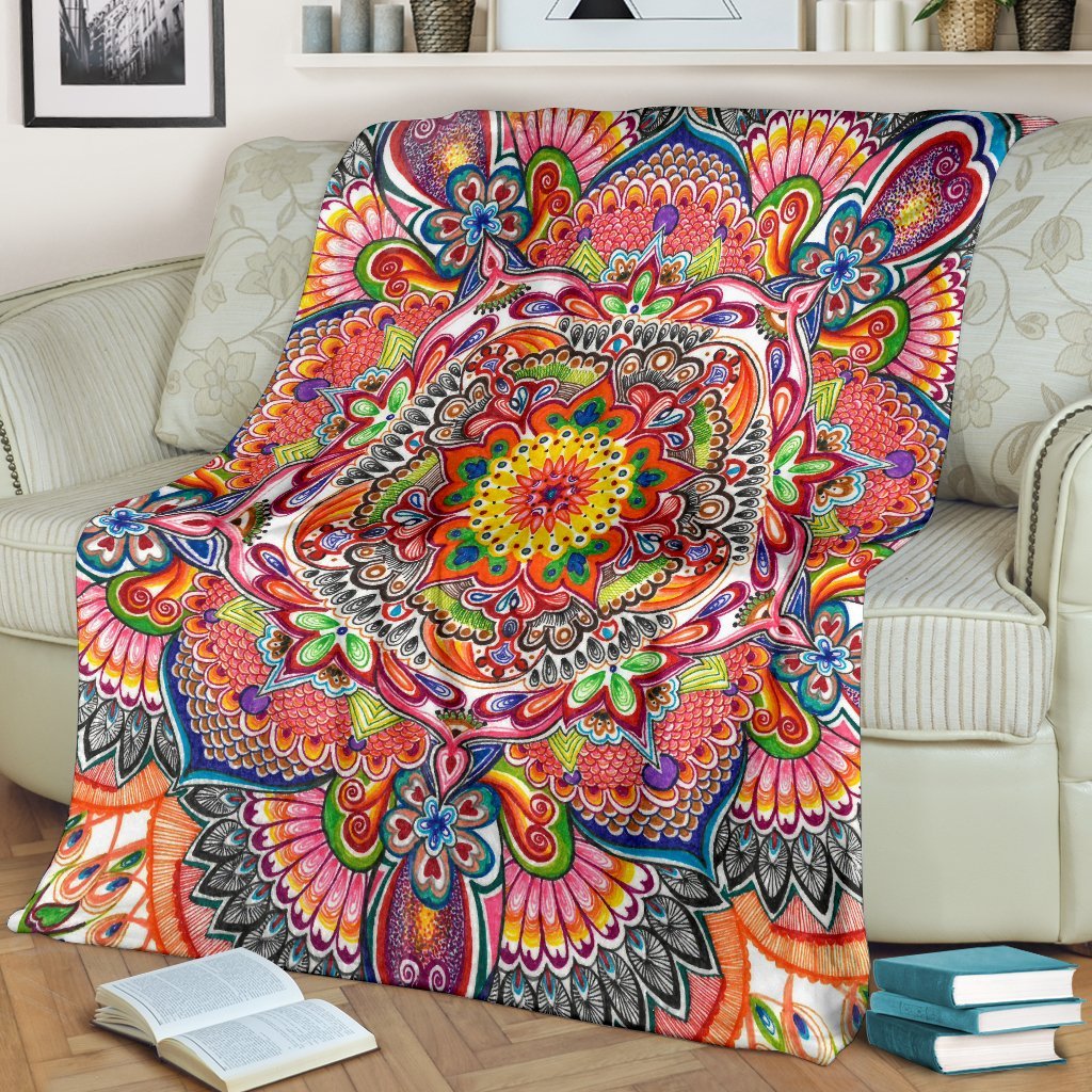 Life With Colors Mandala Premium Blanket
