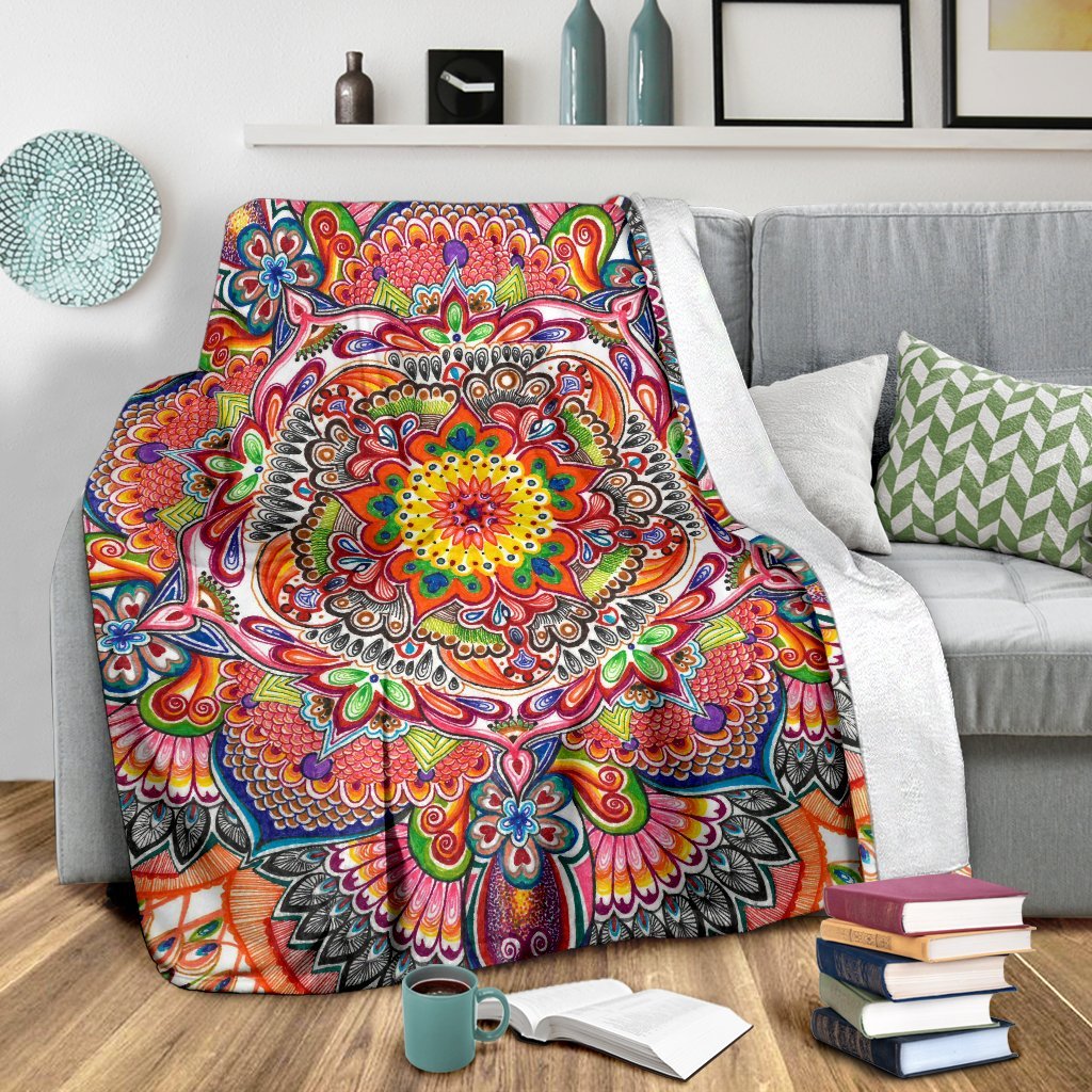 Life With Colors Mandala Premium Blanket