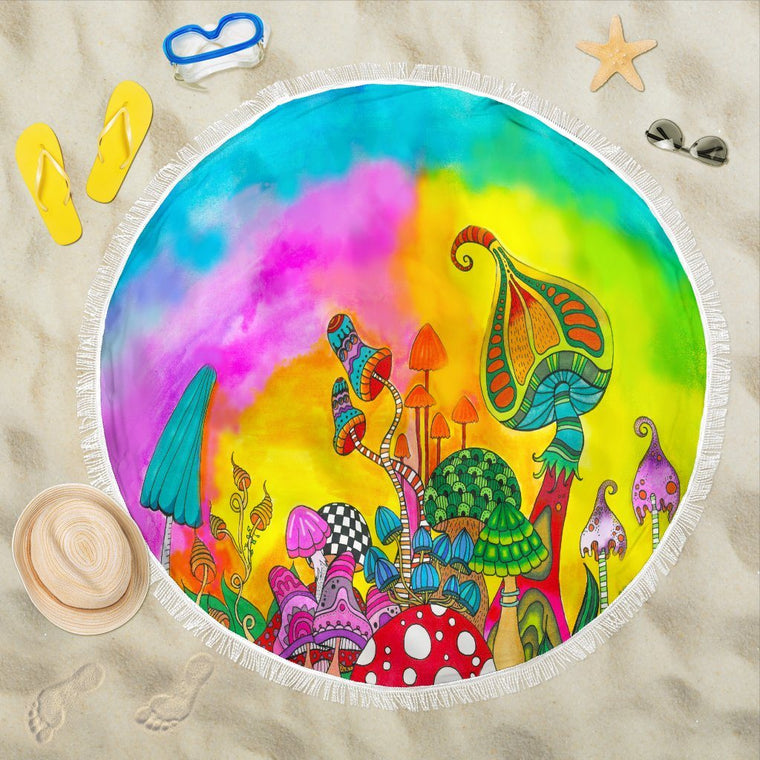 Magic Mushroom Beach Blanket