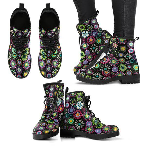 New Women Boots - Happy Flowers Boots