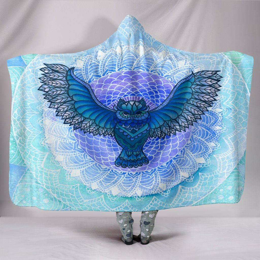 Owl Mandala Hooded Blanket