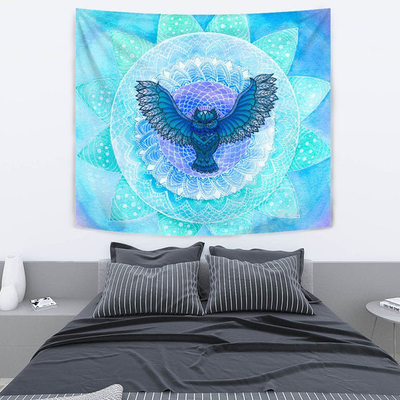 Owl Mandala Wall Tapestry