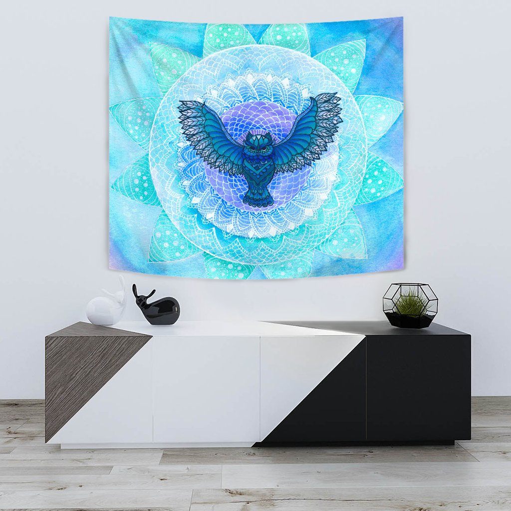 Owl Mandala Wall Tapestry