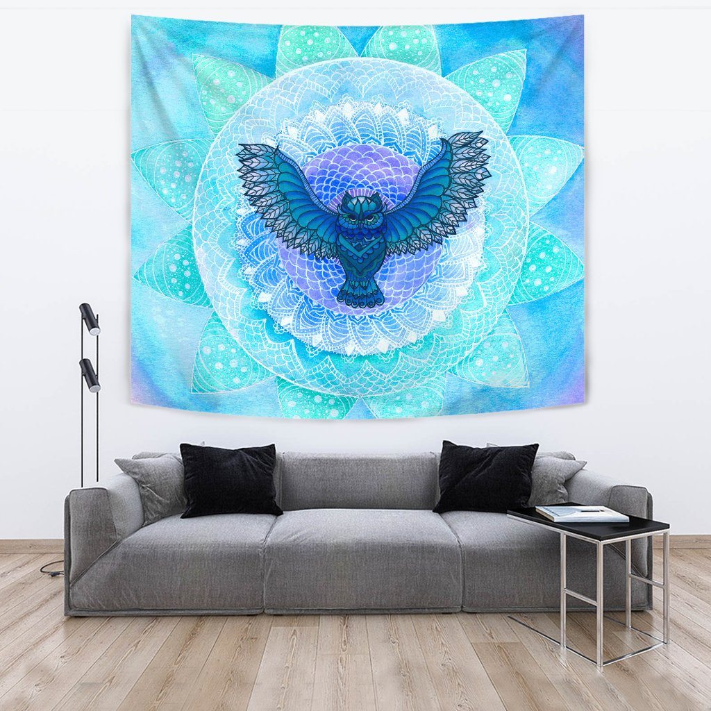 Owl Mandala Wall Tapestry