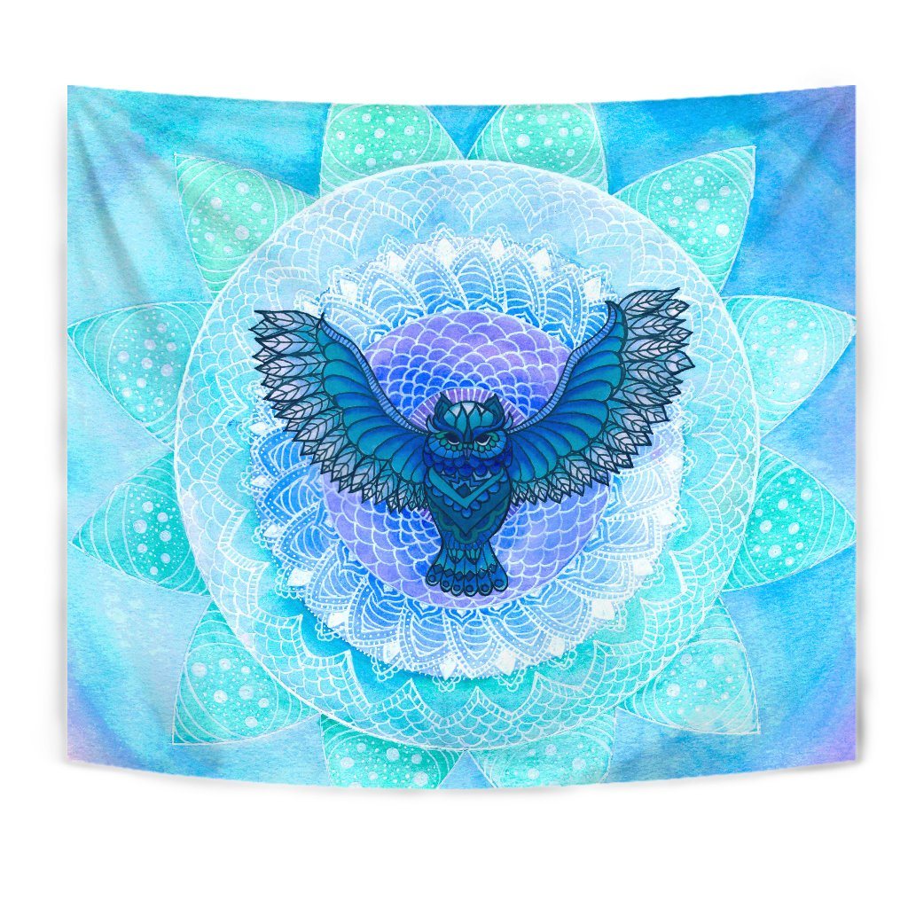 Owl Mandala Wall Tapestry
