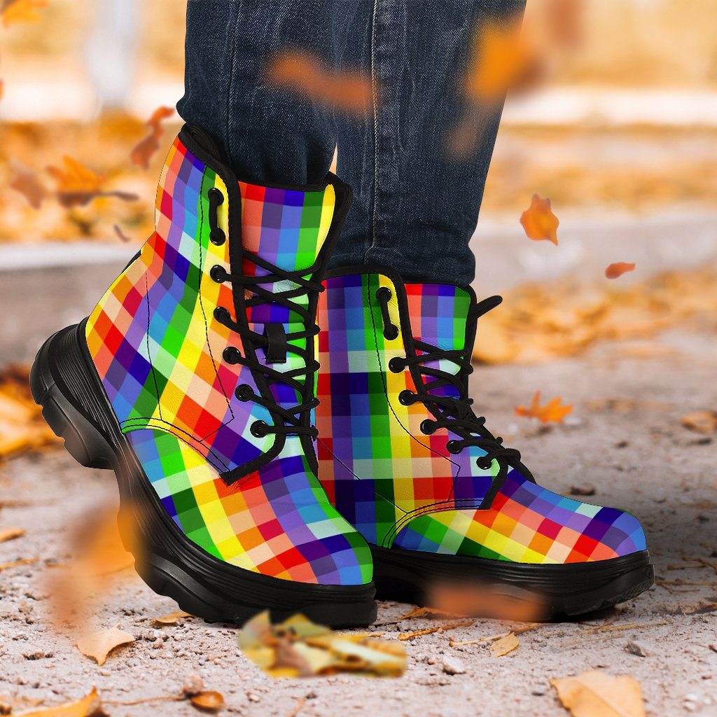 Rainbow Chess Chunky Boots